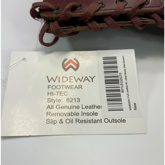 WideWay Footwear Jump Boots  Tall Combat Paratrooper Burgundy Men 6 - Picture 10 of 11